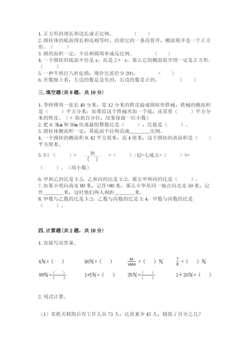 天津市津南区六年级下册数学期末测试卷学生专用.docx