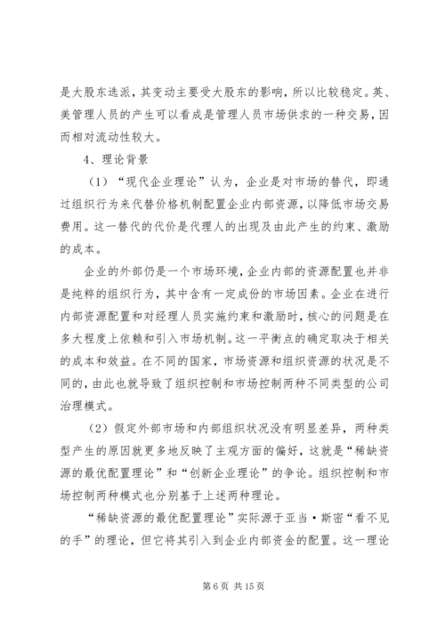 组织控制、市场控制—公司治理结构的模式选择和制度安排.docx