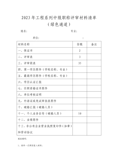 2023年工程系列中级职称评审材料全套表格及填写内容示例.docx