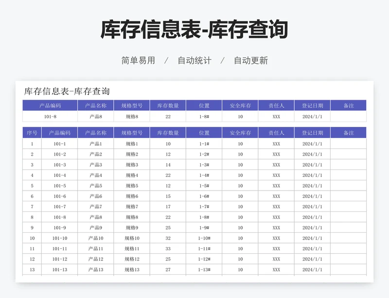 库存信息表-库存查询