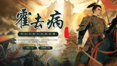 抗击匈奴将军霍去病介绍通用PPT模板