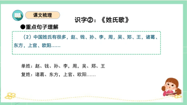统编版一年级语文下册单元复习第一单元（复习课件）