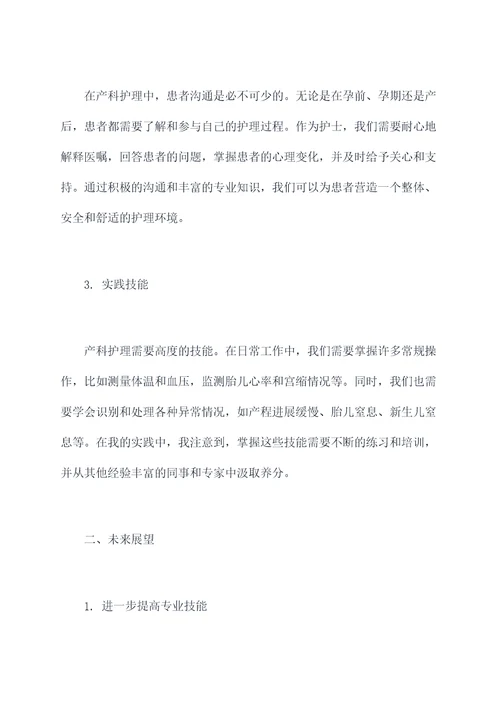 产科新入护士个人总结