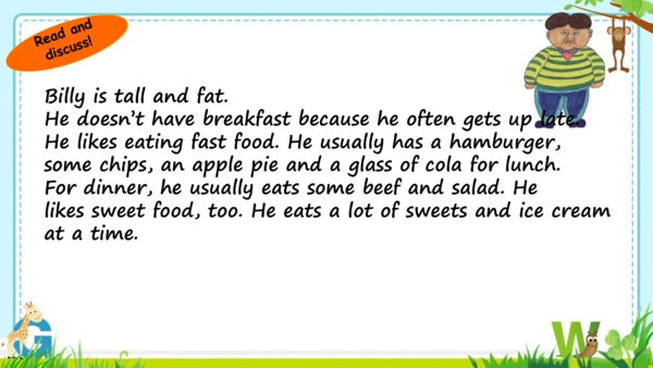 Unit3 A healthy diet.Cartoontime & Check out time 