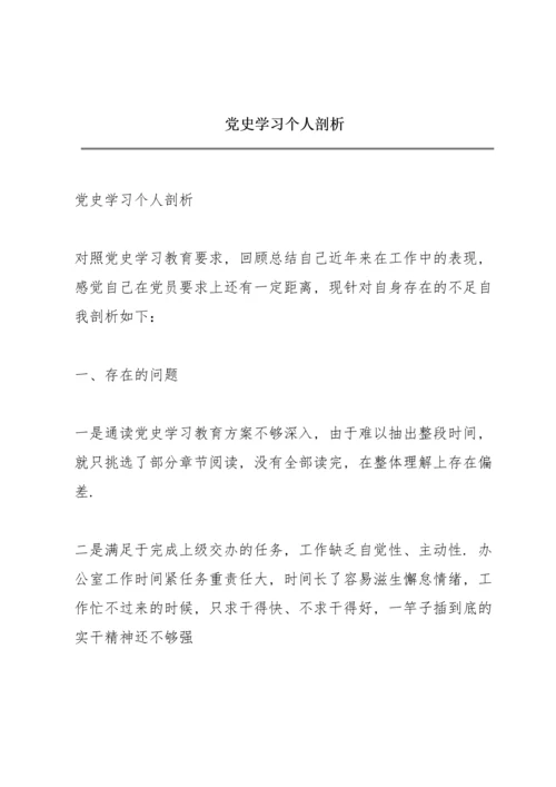 党史学习个人剖析.docx