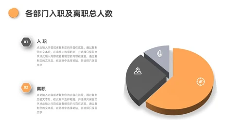 黄色灰色3D风人力资源年终总结PPT模板