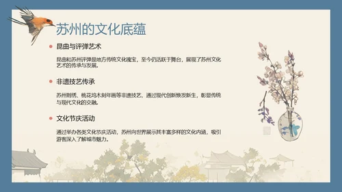苏州旅游攻略介绍PPT模板