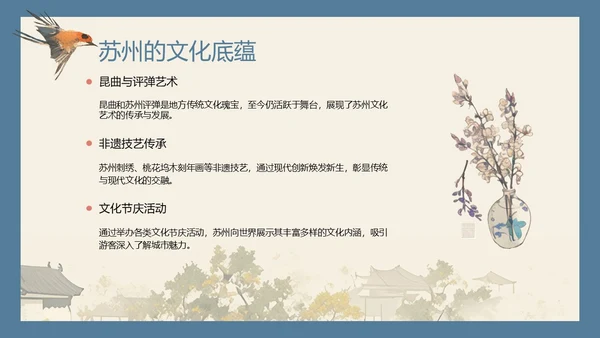 苏州旅游攻略介绍PPT模板
