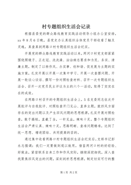 村专题组织生活会记录.docx