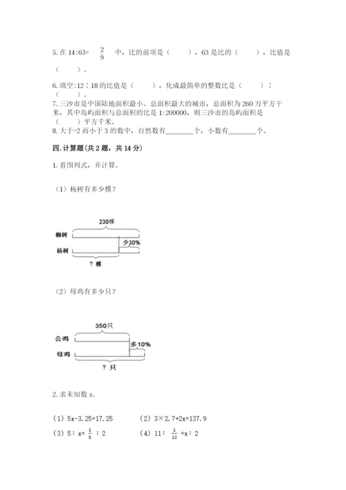 肥东县六年级下册数学期末测试卷精品加答案.docx