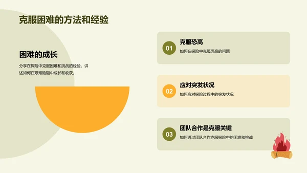 绿色插画卡通户外探险旅行相册PPT模板