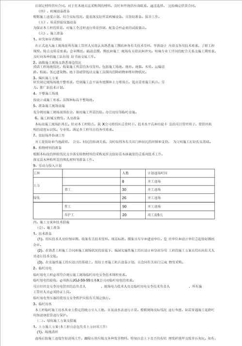 中环凯旋宫景观绿化工程技术标