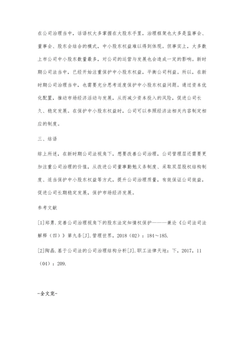 新时期公司法视角下的公司治理分析.docx