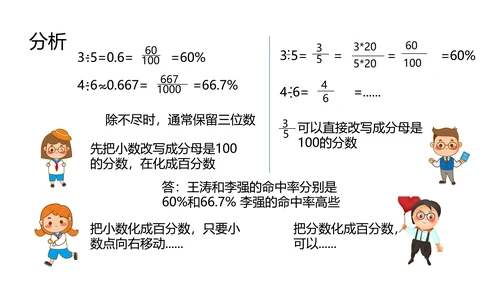 卡通人教版六年级上数学教学课件PPT模板