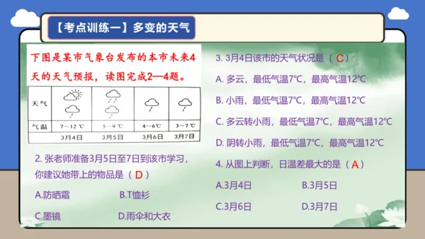 【学霸提优】第四章《天气与气候》复习课件（第1课时）（共32张PPT）