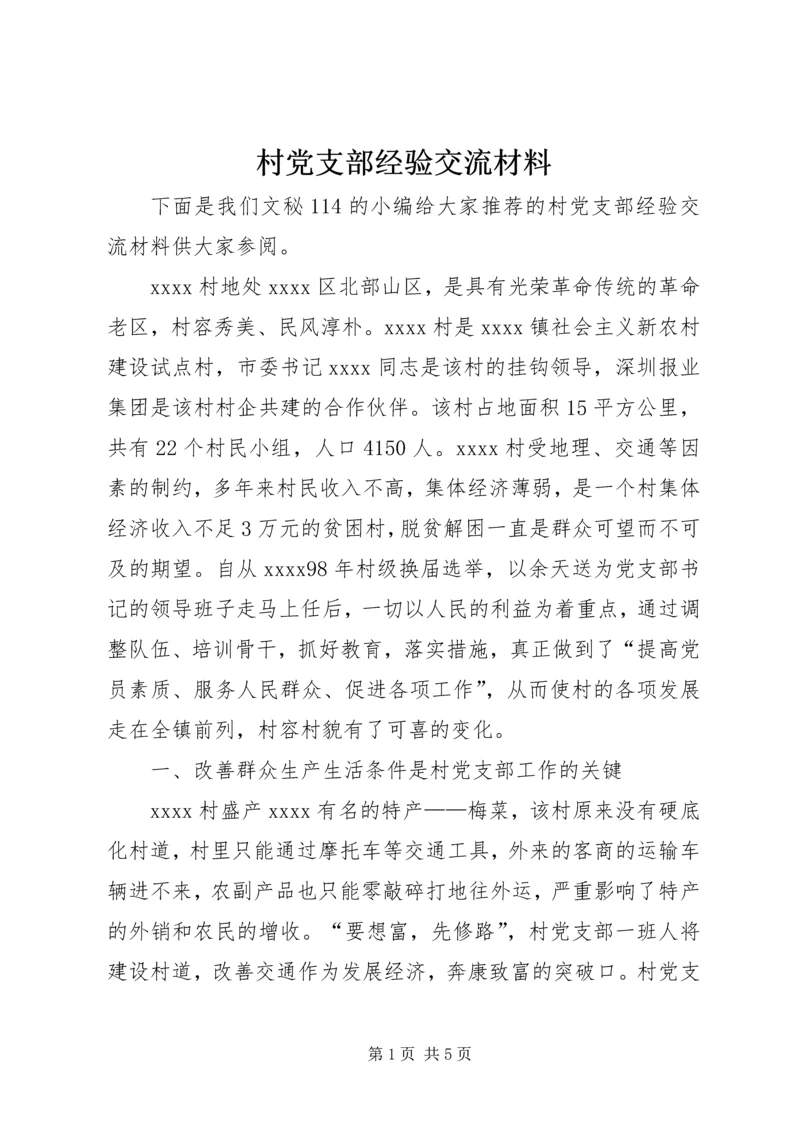 村党支部经验交流材料.docx