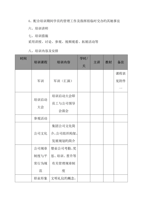 新入职大学生培训专题方案.docx