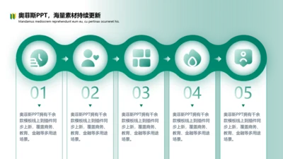 绿色创意流程关系5项PPT