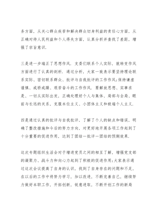 专题组织生活会和民主评议党员工作总结.docx