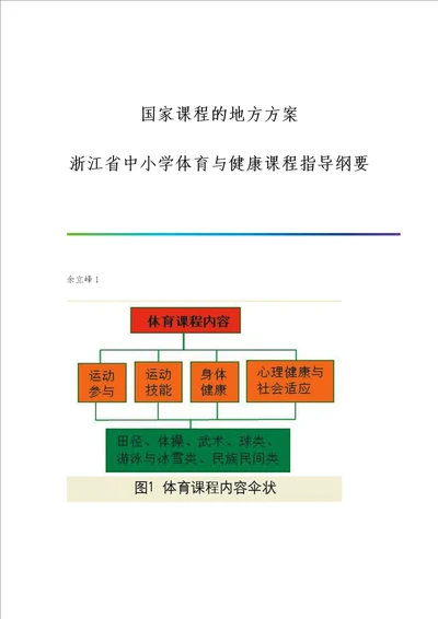 国家课程的地方方案：浙江省中小学体育与健康课程指导纲要