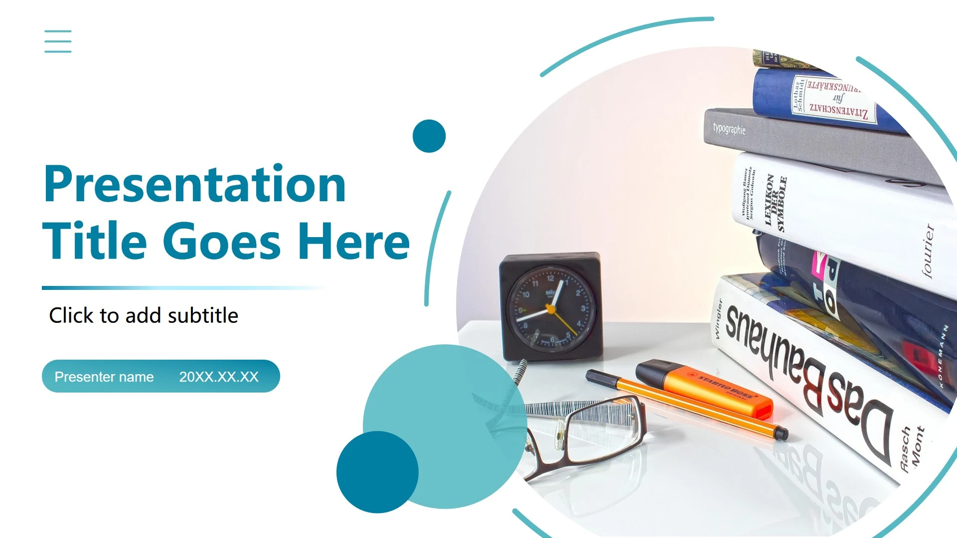 封面页-蓝绿色扁平实景简约风学生毕业答辩PPT单页