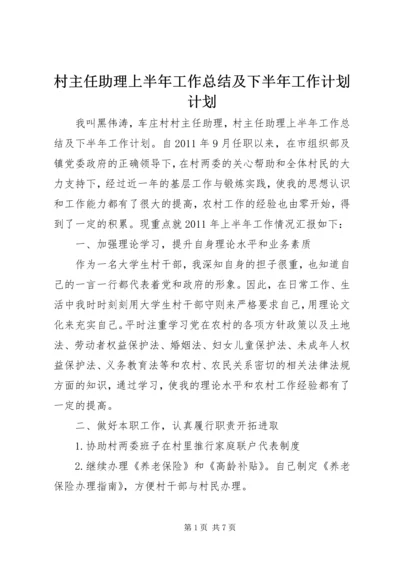 村主任助理上半年工作总结及下半年工作计划计划 (2).docx