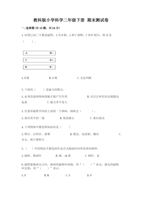 教科版小学科学二年级下册 期末测试卷附参考答案（轻巧夺冠）.docx