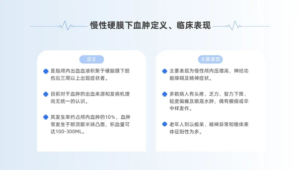 蓝色简约风慢性硬膜下血肿教学查房培训ppt模板护理查房