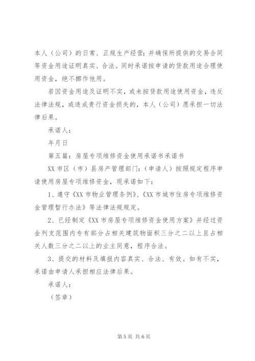 专项资金使用承诺书 (2).docx