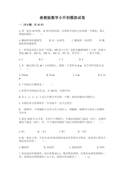 浙教版数学小升初模拟试卷（易错题）.docx