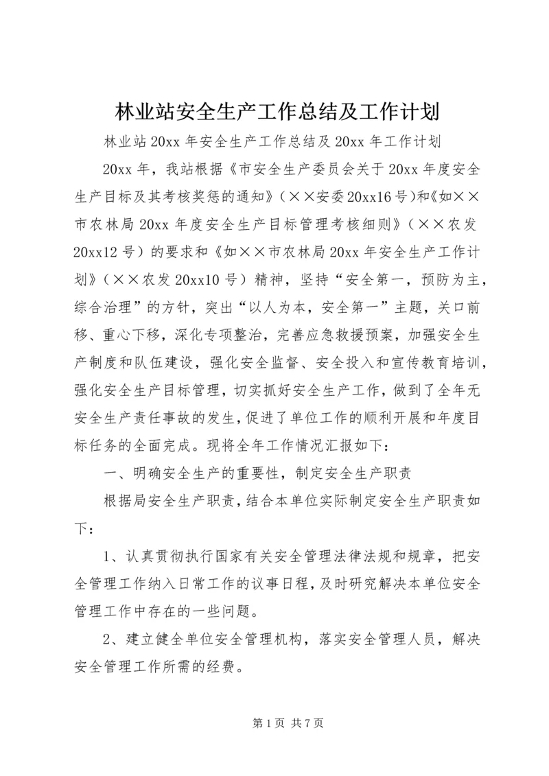 林业站安全生产工作总结及工作计划.docx