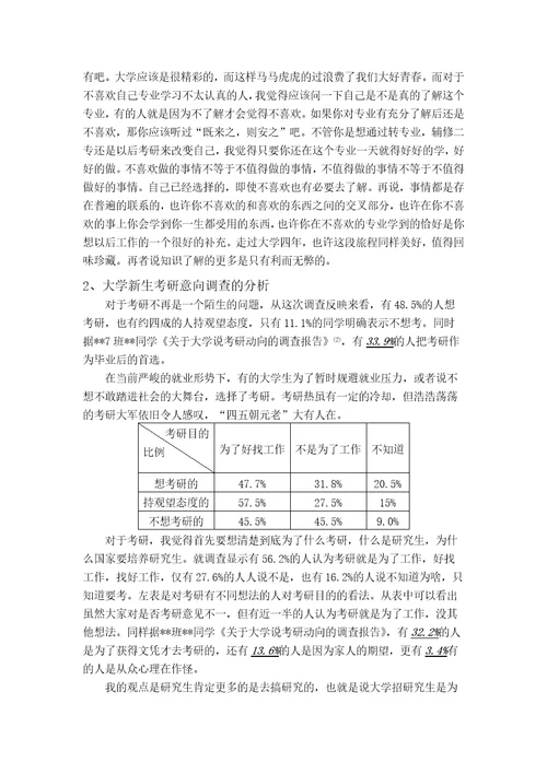 关于大学生未来职业规划的调查报告