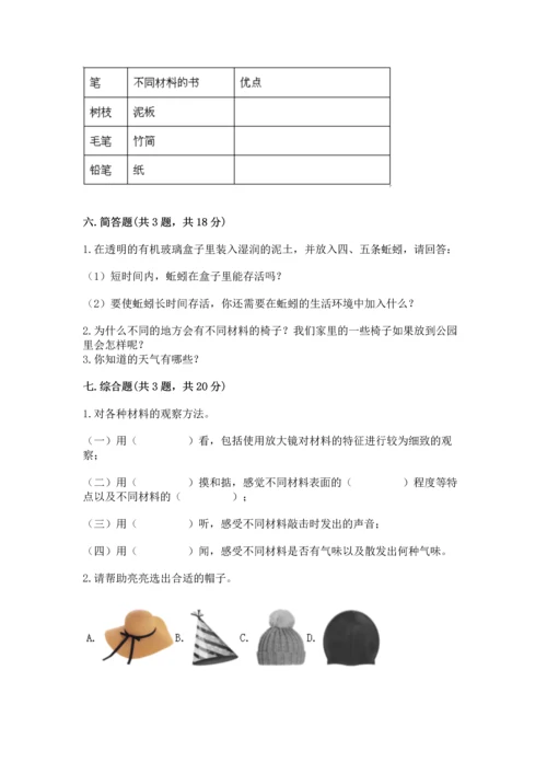 教科版二年级上册科学期末测试卷含答案（新）.docx