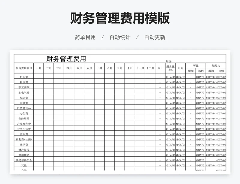 财务管理费用模版