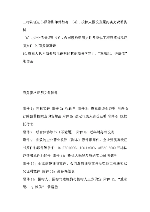 投标文件模板