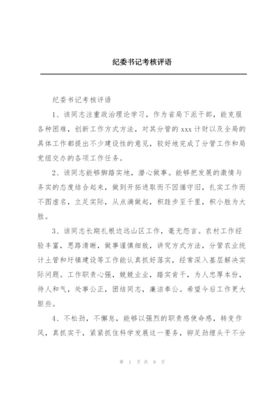 纪委书记考核评语.docx