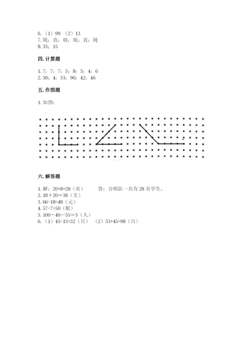 人教版二年级上册数学期中考试试卷附答案（培优b卷）.docx