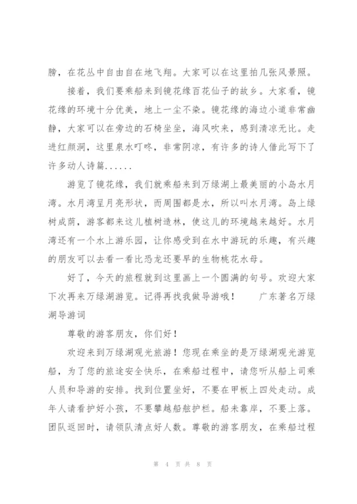 广东著名万绿湖导游词.docx