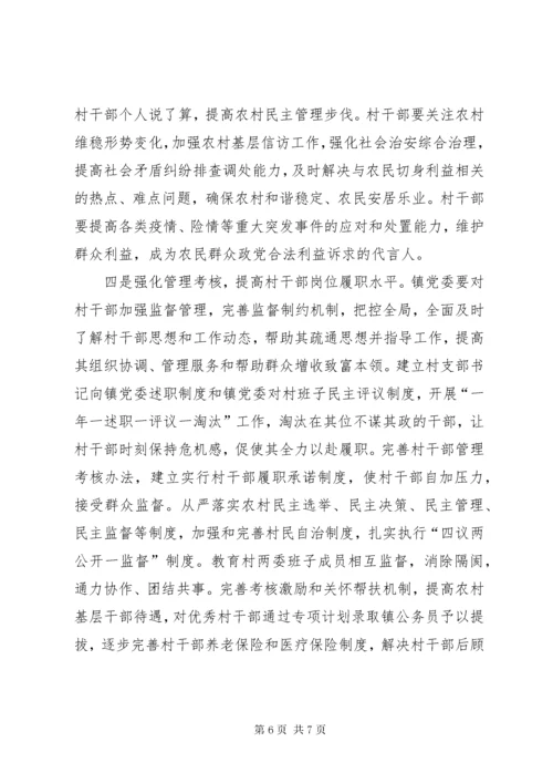 加强村级干部队伍建设问题调查与思考.docx