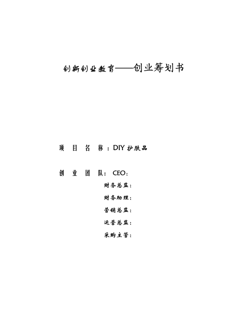 创新创业综合计划书模板.docx