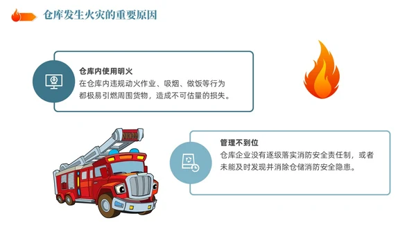 插画风简约仓储消防安全管理培训PPT课件全国消防日