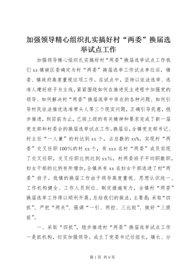 加强领导精心组织扎实搞好村“两委”换届选举试点工作.docx