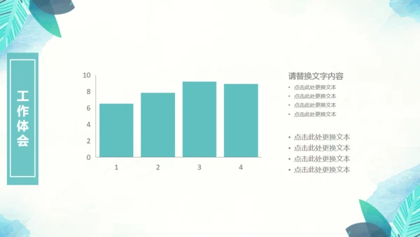 绿色叶子工作汇报通用PPT模版