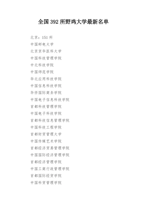 全国392所野鸡大学最新名单.docx