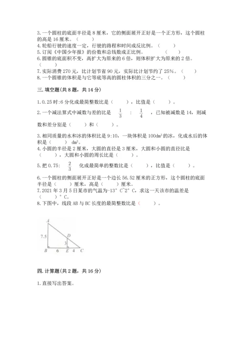 人教版六年级下册数学期末测试卷精品【典优】.docx