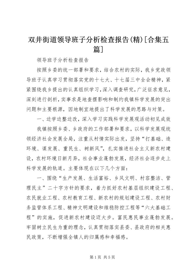 双井街道领导班子分析检查报告(精)[合集五篇] (4).docx