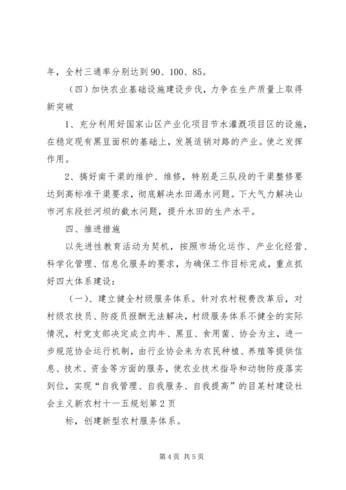 某村建设社会主义新农村十一五规划.docx