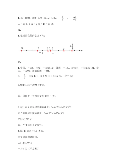 青岛版六年级数学下册期末测试题精品含答案.docx