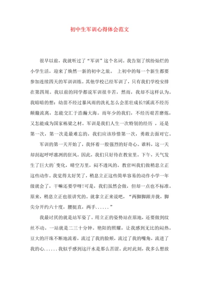 初中生军训心得体会范文（一）.docx