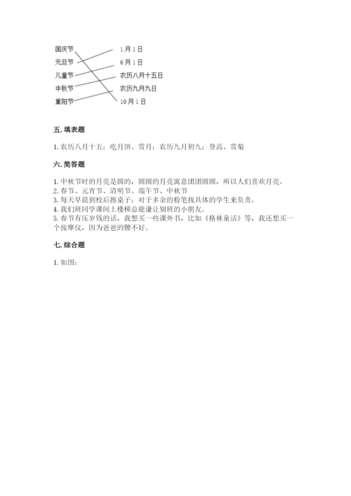 最新部编版二年级上册道德与法治期中测试卷【中心小学】.docx